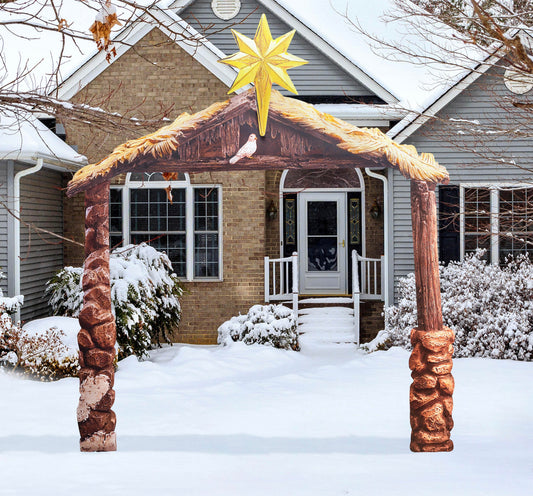 The Real Life Outdoor Nativity Stable | Slim Metal | Easy Setup & Storage