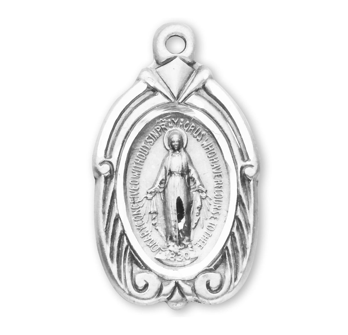 Sterling Silver Oval Miraculous Medal