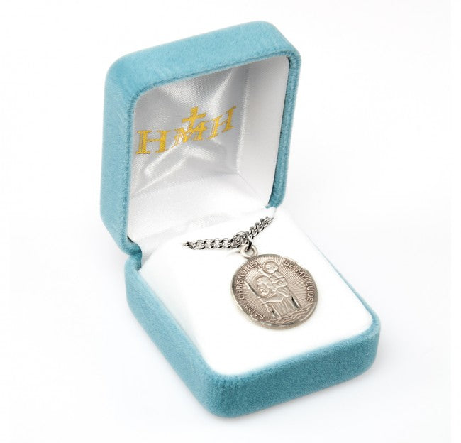 Sterling Silver Round St Christopher Medal