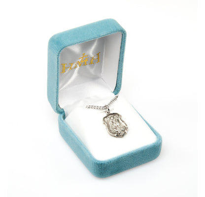 Saint Michael Sterling Silver Badge Medal | 20" Chain