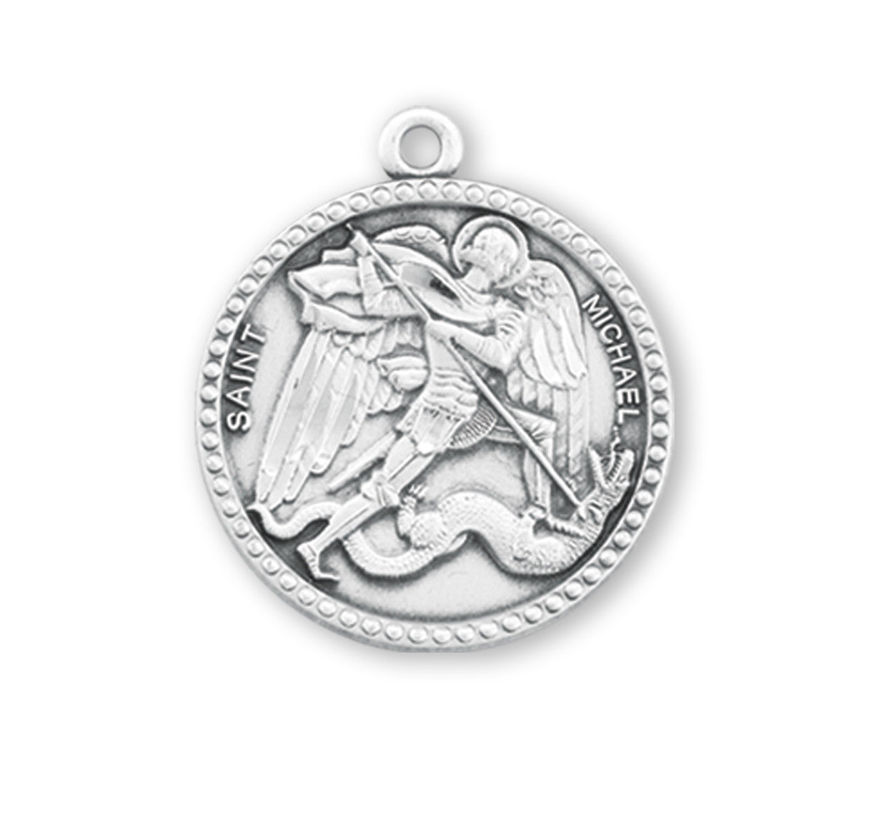 Saint Michael Round Sterling Silver Medal