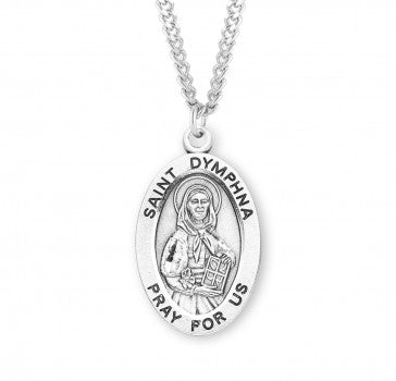 Sterling Silver Oval Saint Dymphna
