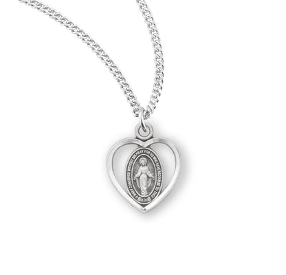 Sterling Silver "Pierced Heart" Miraculous Medal