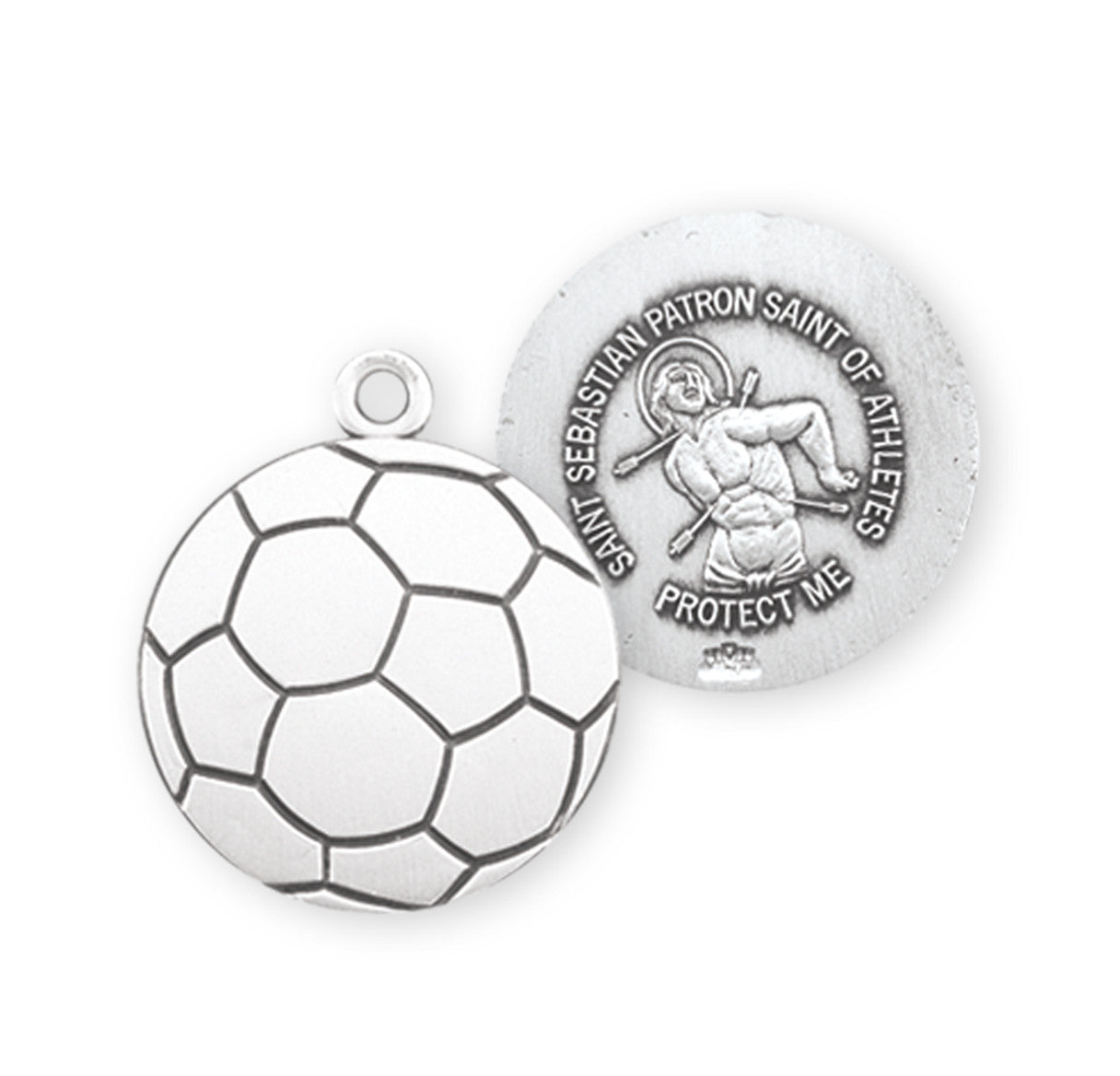 Saint Sebastian Sterling Silver Soccer Athlete Medal