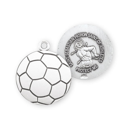 Saint Sebastian Sterling Silver Soccer Athlete Medal