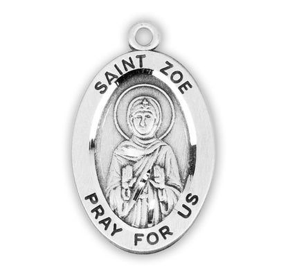Saint Zoe Oval Sterling Silver Medal