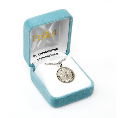 Saint Christopher Round Sterling Silver Medal