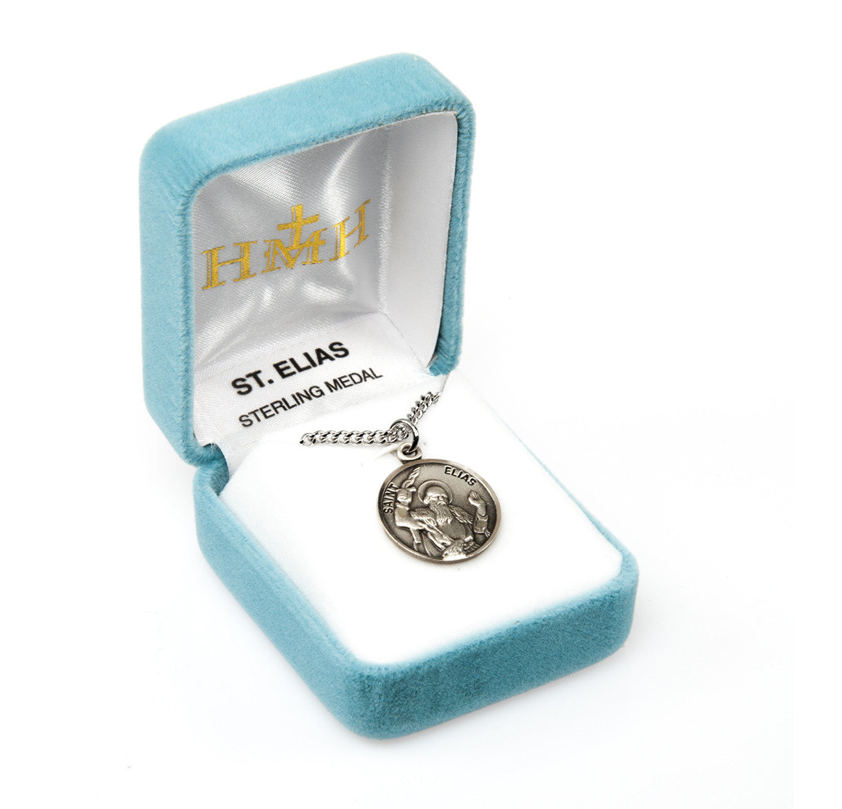 Patron Saint Elias Round Sterling Silver Medal