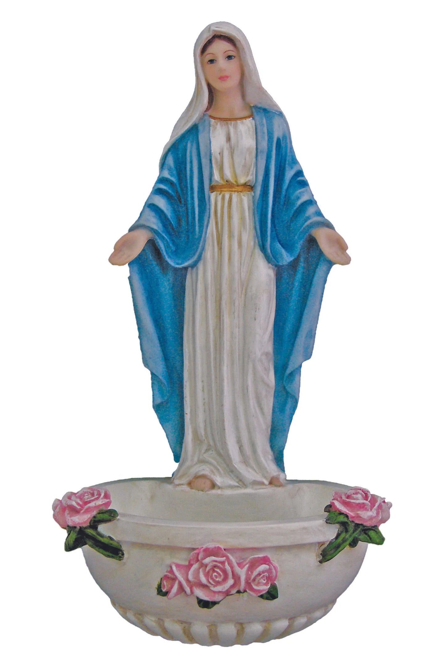 Our Lady of Grace Holy Water Font | 7-1/2" | Multiple Finishes Available