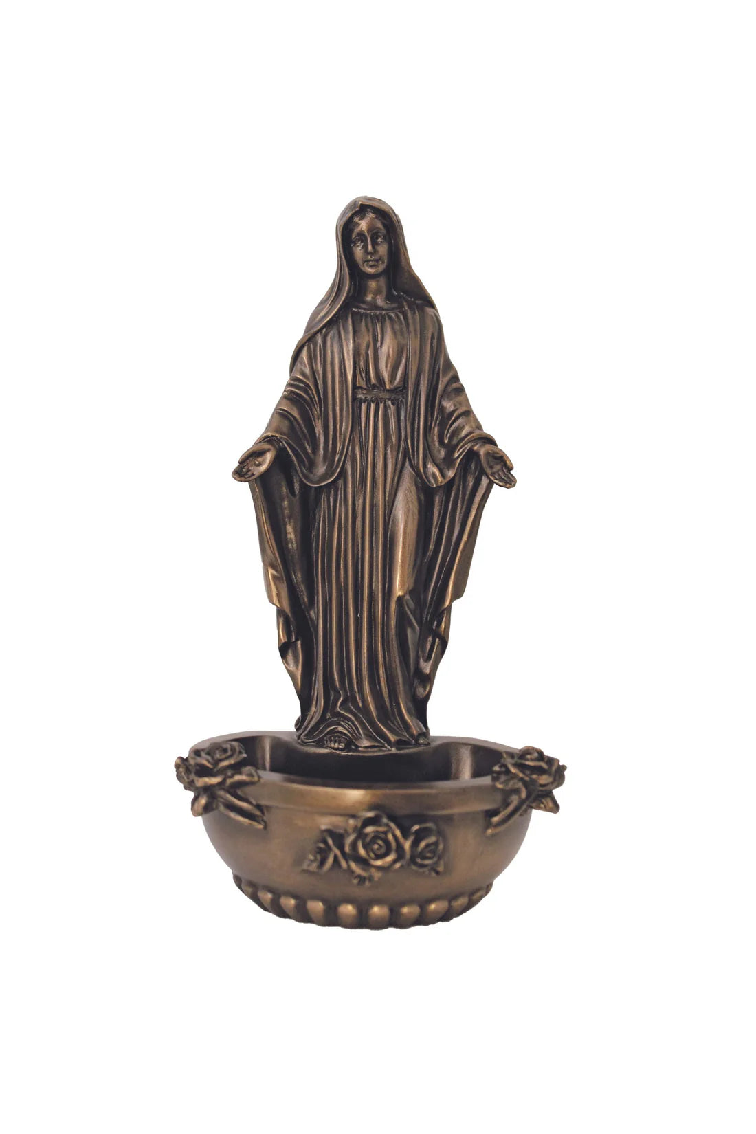Our Lady of Grace Holy Water Font | 7-1/2" | Multiple Finishes Available