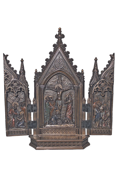 8" Calvary Crucifixion Triptych | Multiple Finishes Available