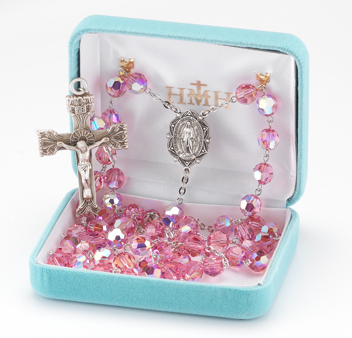 Pink Swarovski Crystal Rosary | 8mm Beads