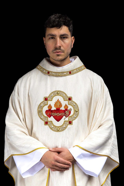 "Three Hearts" Sacred Chasuble | Linen