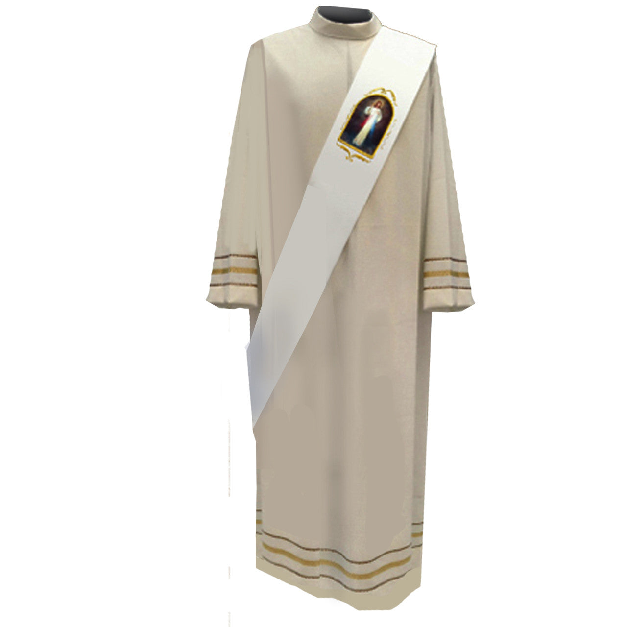 #342 Printed Divine Mercy Deacon Stole | 100% Poly