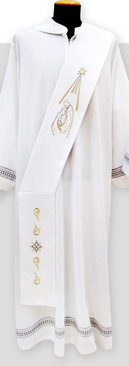 #706 Embroidered Christmas Deacon Stole | 100% Polyester
