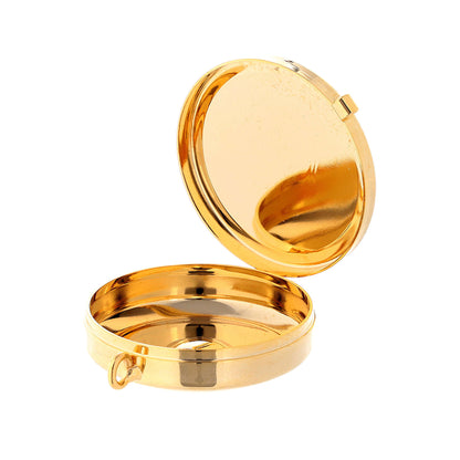 Engraved Sacred Heart Pyx | Holds 12 Hosts | 24K Gold-Plated