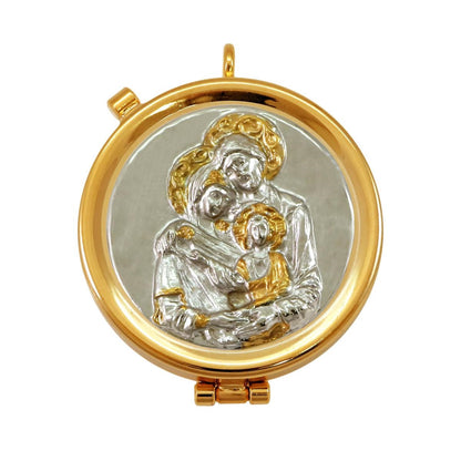 Two-Tone Holy Family Pyx | Holds 12 Hosts | 24K Gold-Plated