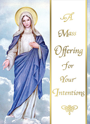 ME734 For Your Intentions Living Mass Card (Gold Foil)