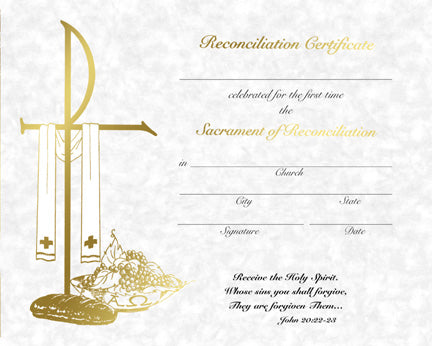 Traditional Reconciliation Certificates | Box of 50