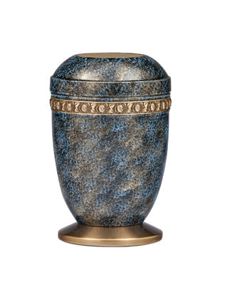 10 1/2" Blue Mesh Memorial Urn | Copper/Brass