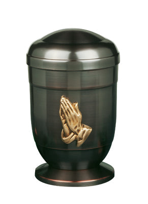 11 3/4" Praying Hands Memorial Urn | Copper