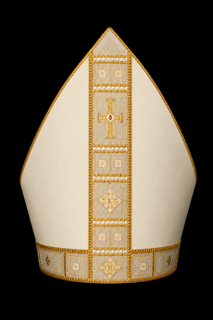 Ornate Italian Embroidered Mitre | 100% Wool | All Colors