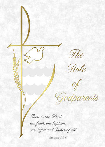 Traditional Baptism Godparents Folder | Box of 100