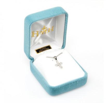 Sterling Silver Cross with Crystal Zircons