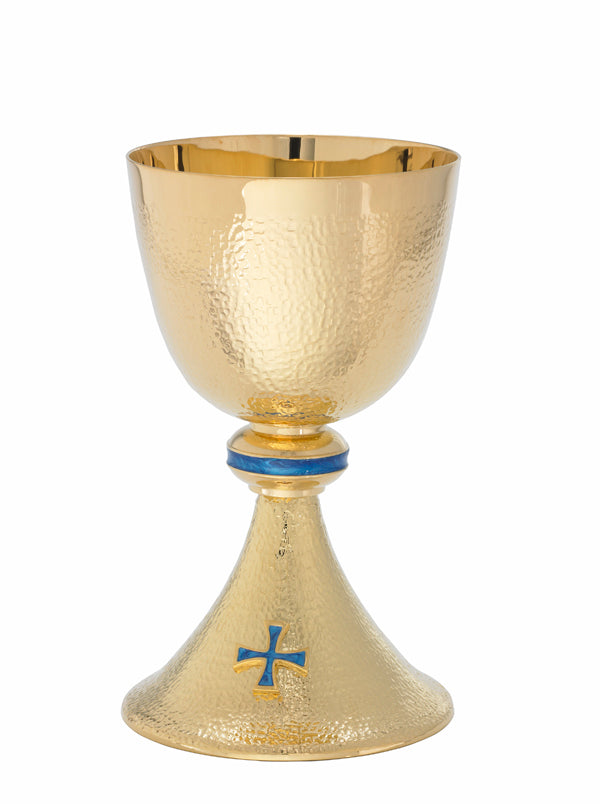 7-5/8" Basketweave Texture Traditional Covered Ciborium | 24K Gold Plated