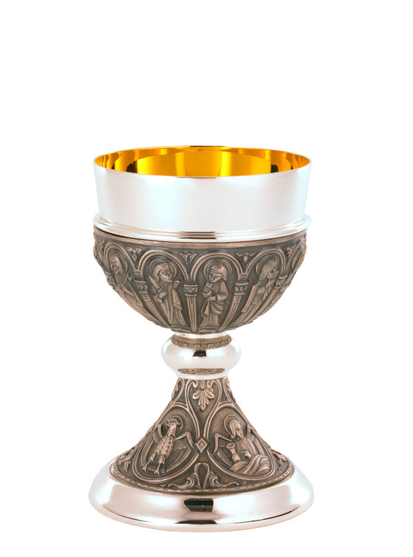 6 1/2", 12oz. Chalice & Paten | Silver Plated | 24K Gold Lined