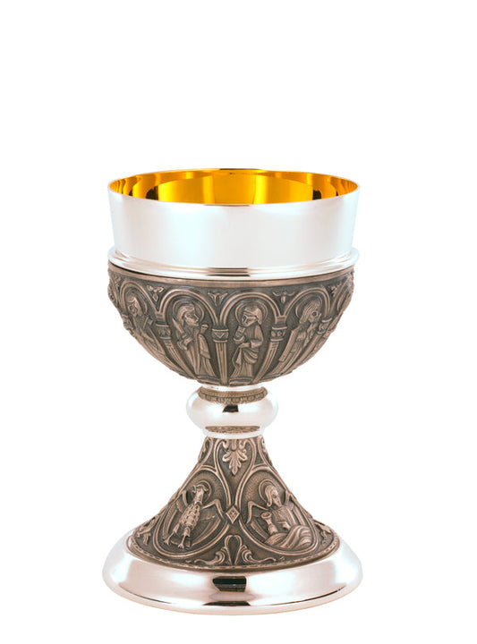 6 1/2", 12oz. Chalice & Paten | Silver Plated | 24K Gold Lined