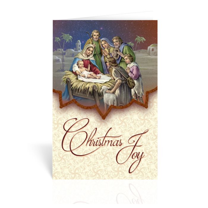 Drummer Boy and Bethlehem with a Shepherd Christmas Greeting Cards Boxed
