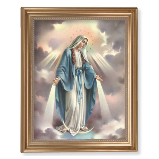 Gold Leaf Antique Finished Frame with Our Lady of Grace