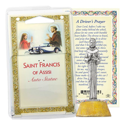 Saint Francis Auto Statue with Prayer Card