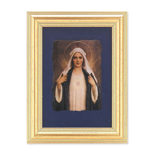 Gold Leaf Frame with Immaculate Heart of Mary Fresco Print