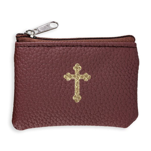 Calf Grained Leatherette Rosary Pouch