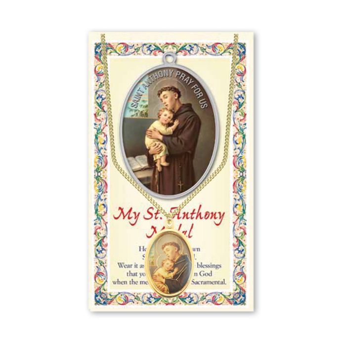 Epoxied Medal on Chain with Prayer