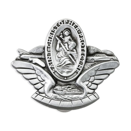 Saint Christopher Wings Auto Visor Clip