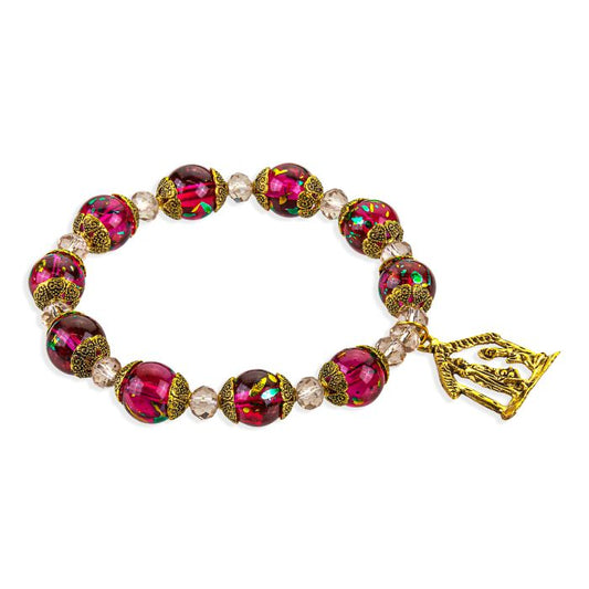 Christmas Beads Bracelet with Nativity Charm