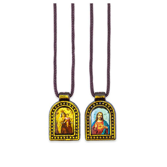 Gold Plastic Scapular with Colored Images