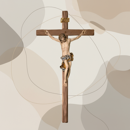 Abstract Neutral Baroque Crucifix