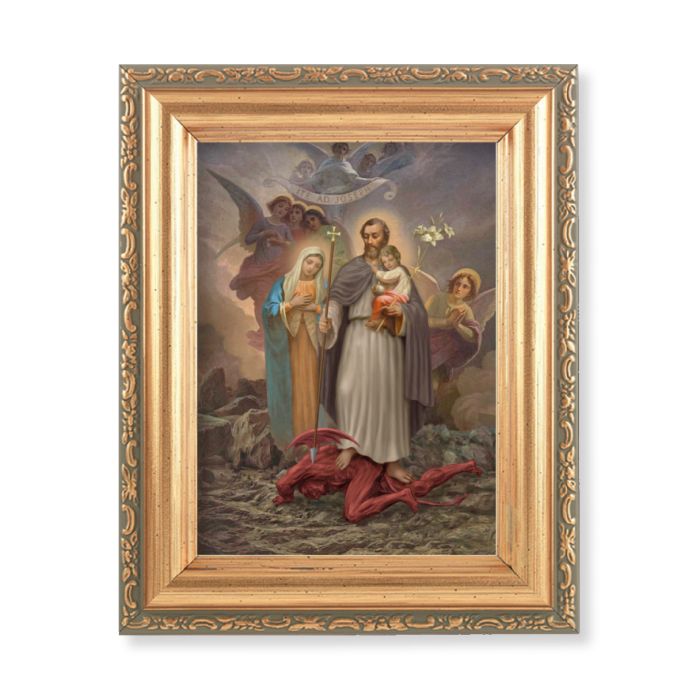 Antique Gold Frame with a Saint Joseph "Terror of Demons" Print