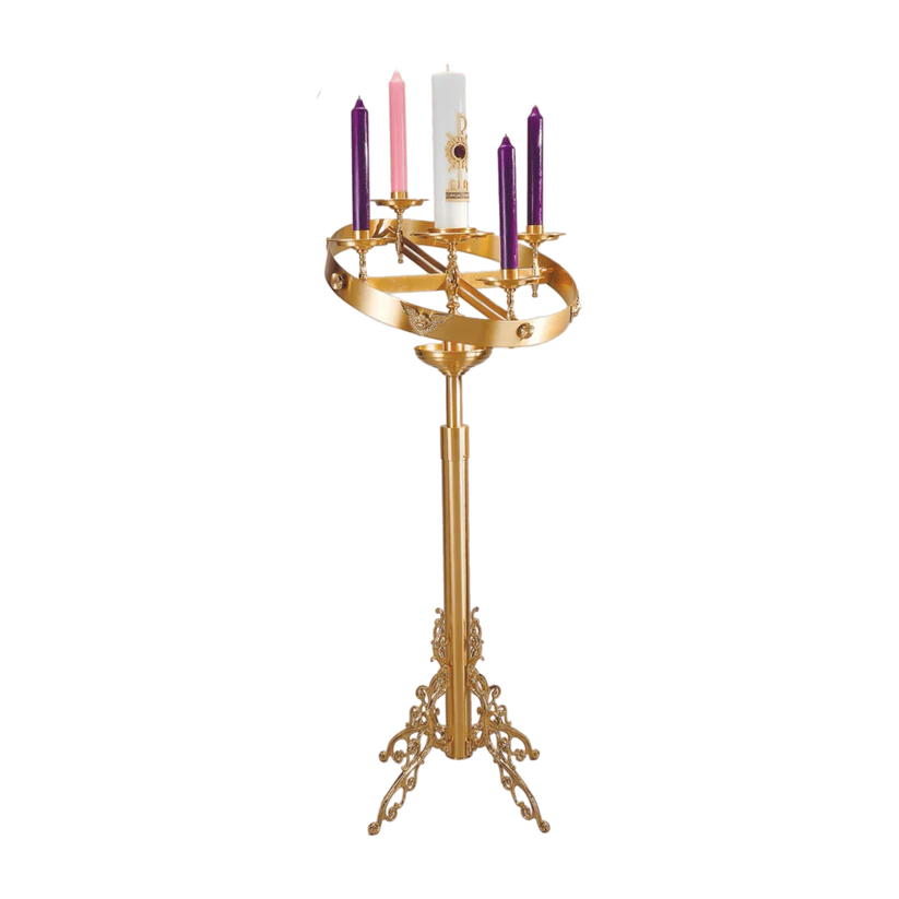 Adjustable Advent Wreath with Adjustable Height Stand | Straight or Tilted Design