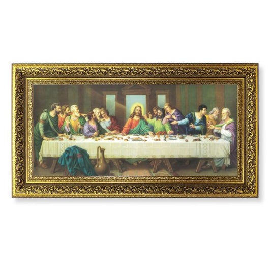 Antique Gold Leaf Frame with Zabateri: Last Supper Print