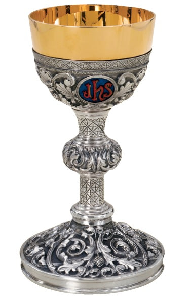 #AS-131 Chalice & Scale Paten | 8 1/4", 12oz. | Sterling Silver | 24K Gold Lined