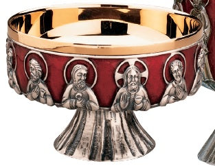 #AS-176-2 Last Supper Open Ciborium | 4 1/8", 300 Hosts | 24K Gold Lined