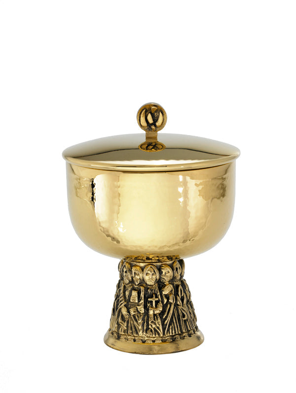 Hammered Traditional Covered Ciborium | 24K Gold Plated