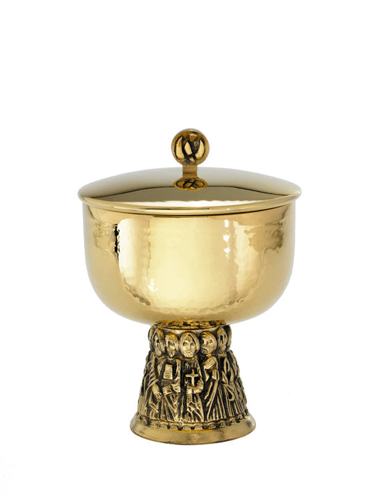 Hammered Traditional Covered Ciborium | 24K Gold Plated