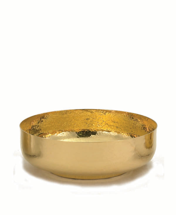 6 1/8" Open Ciborium | 24K Gold Plated | Hammered Texture