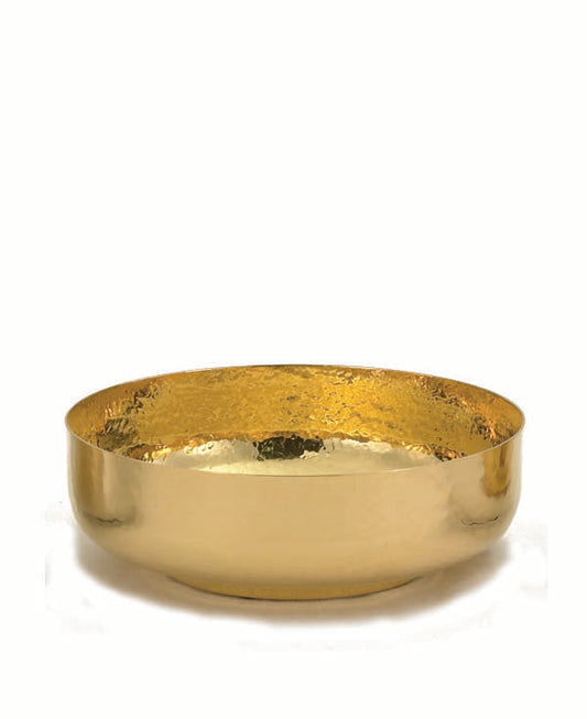 6 1/8" Open Ciborium | 24K Gold Plated | Hammered Texture